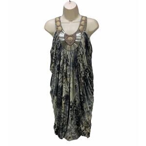 VTG Linda Segal Dress Medium Sleeveless Embellished Stretchy Cocktail Sexy